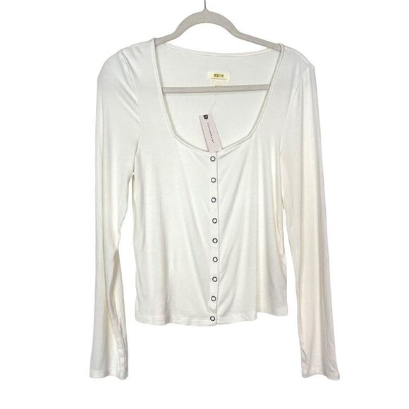 Anthropologie Maeve White Button-Up Shirt - Picture 2 of 9